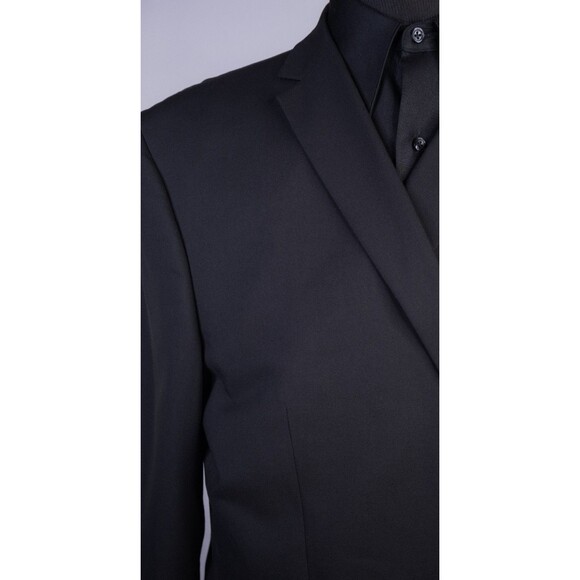 Kenneth Cole Reaction Men's Suit Jacket Sport Coat Solid Black Sz 50R Two Button - Picture 5 of 15